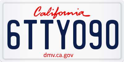 CA license plate 6TTY090