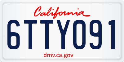 CA license plate 6TTY091