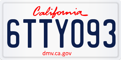 CA license plate 6TTY093