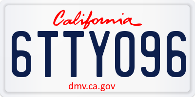 CA license plate 6TTY096