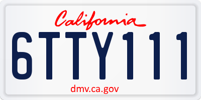 CA license plate 6TTY111