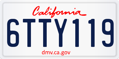 CA license plate 6TTY119