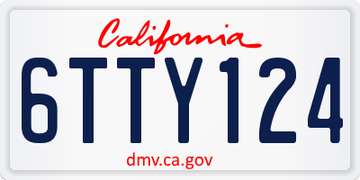 CA license plate 6TTY124