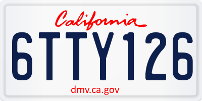 CA license plate 6TTY126