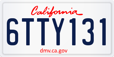 CA license plate 6TTY131