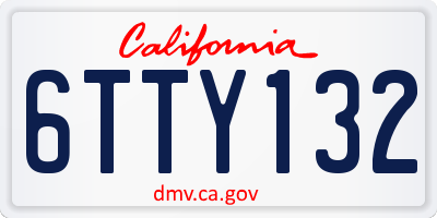 CA license plate 6TTY132