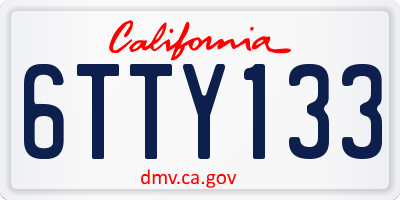 CA license plate 6TTY133