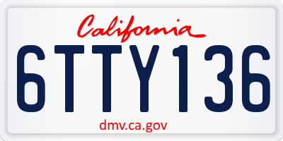 CA license plate 6TTY136