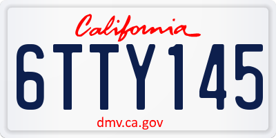 CA license plate 6TTY145