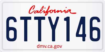 CA license plate 6TTY146