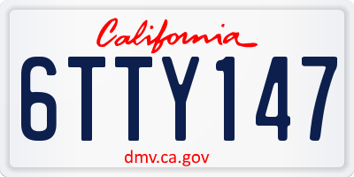 CA license plate 6TTY147
