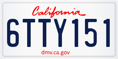 CA license plate 6TTY151