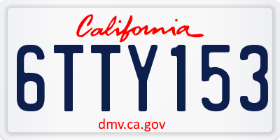 CA license plate 6TTY153