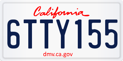 CA license plate 6TTY155
