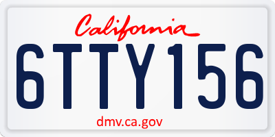 CA license plate 6TTY156