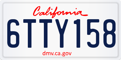 CA license plate 6TTY158