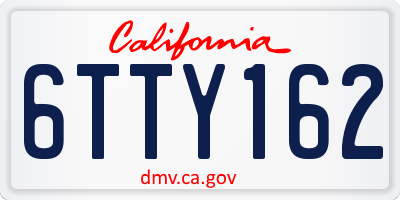 CA license plate 6TTY162