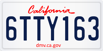 CA license plate 6TTY163