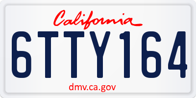 CA license plate 6TTY164