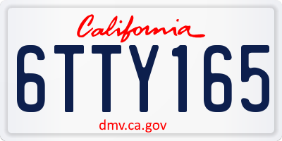 CA license plate 6TTY165