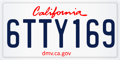 CA license plate 6TTY169