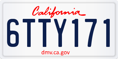 CA license plate 6TTY171