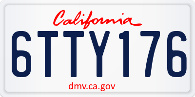 CA license plate 6TTY176