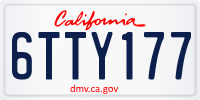 CA license plate 6TTY177