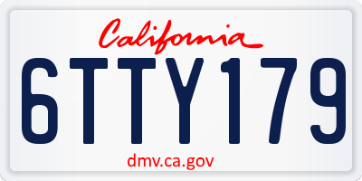 CA license plate 6TTY179