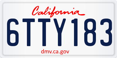 CA license plate 6TTY183