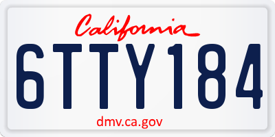 CA license plate 6TTY184