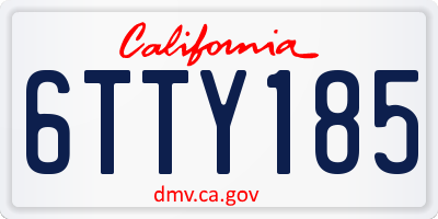 CA license plate 6TTY185