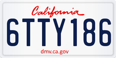 CA license plate 6TTY186
