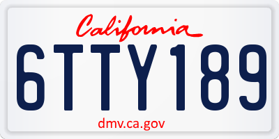 CA license plate 6TTY189