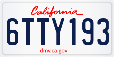 CA license plate 6TTY193
