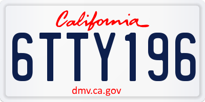 CA license plate 6TTY196