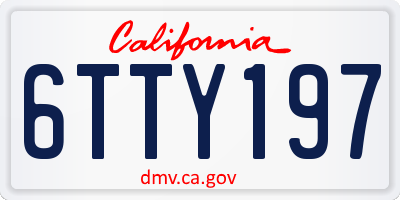 CA license plate 6TTY197