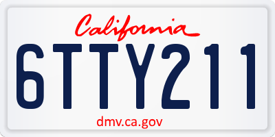 CA license plate 6TTY211