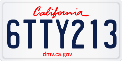 CA license plate 6TTY213