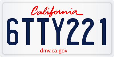 CA license plate 6TTY221