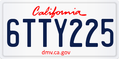 CA license plate 6TTY225