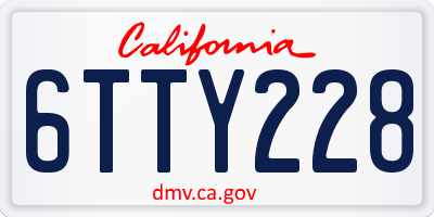 CA license plate 6TTY228