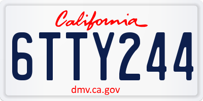 CA license plate 6TTY244