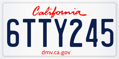 CA license plate 6TTY245
