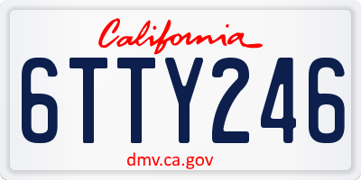 CA license plate 6TTY246