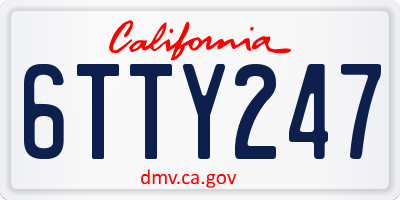 CA license plate 6TTY247