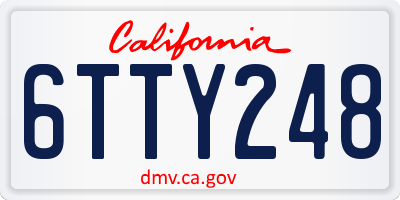 CA license plate 6TTY248