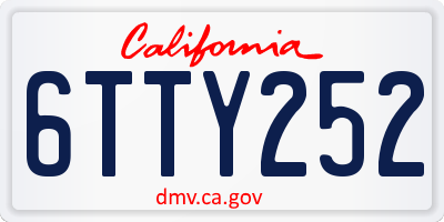 CA license plate 6TTY252