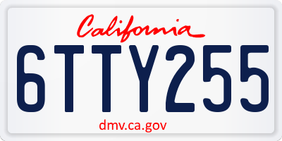 CA license plate 6TTY255