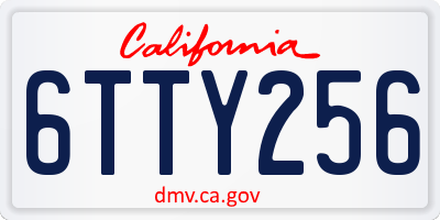 CA license plate 6TTY256